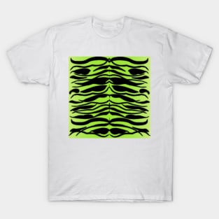 Tiger Skin Striped Pattern in Lime Green T-Shirt